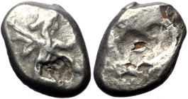 Persia, Achaemenid Empire. AR Siglos, (Silver, 4.43 g 16 mm), Uncertain King, 5th-4th Century BC. Sardes.
