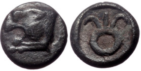 Asia minor, Uncertain (lycia?), AR Hemiobol,(Silver, 0.42 g 7 mm), Circa 5th century BC. Rare!