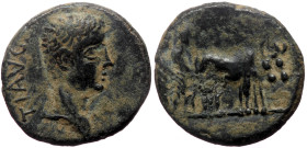 Macedonia, Uncertain (Philippi?). Tiberius. AE. (Bronze, 3.26 g. 17 mm.) 14-37 AD.