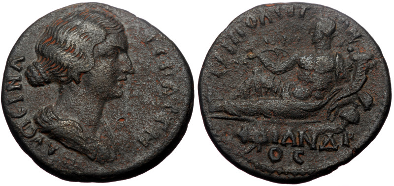 Lydia, Tripolis. Faustina II. AE. (Bronze, 11.97 g. 29 mm.) Probably 161-165 AD....