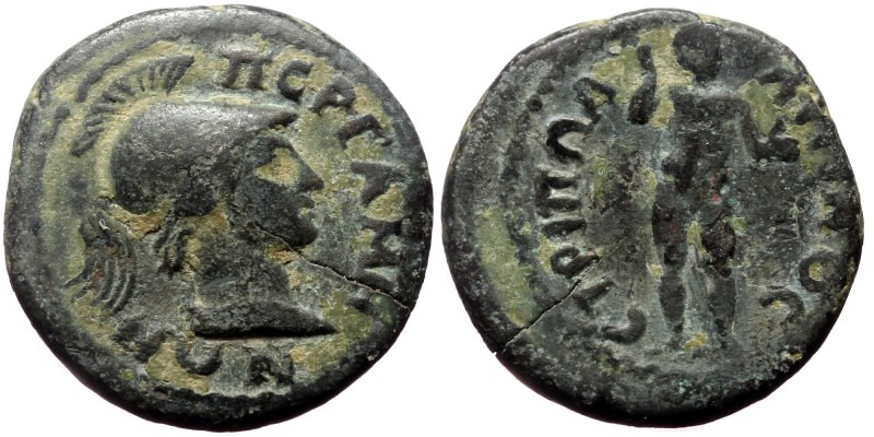 Mysia. Pergamum. Pseudo-autonomous: reign of Hadrian. AE. (Bronze, 2.35 g. 15 mm...
