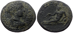 Mysia, Attaea. Geta. AE. (Bronze, 6.69 g. 23 mm.) 198-209 AD.