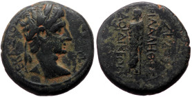 Phrygia, Laodikeia. Augustus. AE. (Bronze, 6.45 g. 18 mm.) 27 BC-14 AD. Zeuxis Philalethes, magistrate.