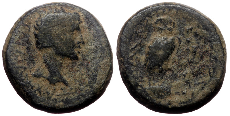 Phrygia, Synnada. Germanicus. AE. (Bronze, 3.02g, 15 mm) 14-37 AD. Magistrate, A...