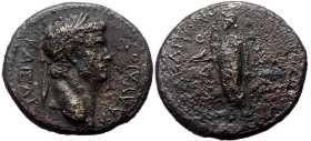 Phrygia. Cadi. Claudius. AE. (Bronze, 4.12 g. 19 mm.) c. AD 50/4? AD. Magistrate, Meliton Asklepiadou.