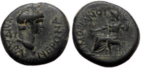 Phrygia, Amorium. Nero. AE. (Bronze, 4.04 g. 18 mm.) 54-68 AD.