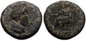 Phrygia, Amorium. Vespasian. AE. (Bronze, 3.66 g. 18 mm.) 69-54 AD. L. Vipsanios Silvanos, magistrate.