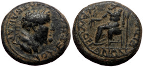 Phrygia, Amorium. Vespasian. AE. (Bronze, 5.03 g, 18mm) 69-54 AD. L. Vipsanios Silvanos (?), magistrate.