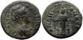 Phrygia. Ancyra. Faustina I. AE. (Bronze, 3.66 g. 19 mm.) 138-140 AD.