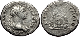 Cappadocia, Caesarea. Trajan. AR, Didrachm. (Silver, 6.38 g. 23 mm.) 98-117 AD.