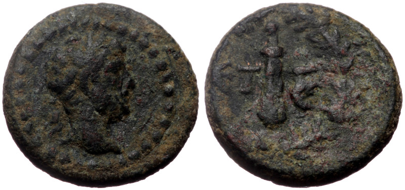 Cappadocia, Caesarea. Hadrian. AE. (Bronze, 2.46 g. 13 mm.) Regnal year 5 (120/1...