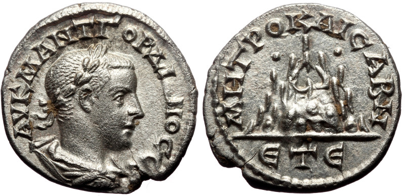 Cappadocia, Caesarea. Gordian III. AR, Drachm. (Silver, 4.39 g. 20 mm.) 238-244 ...