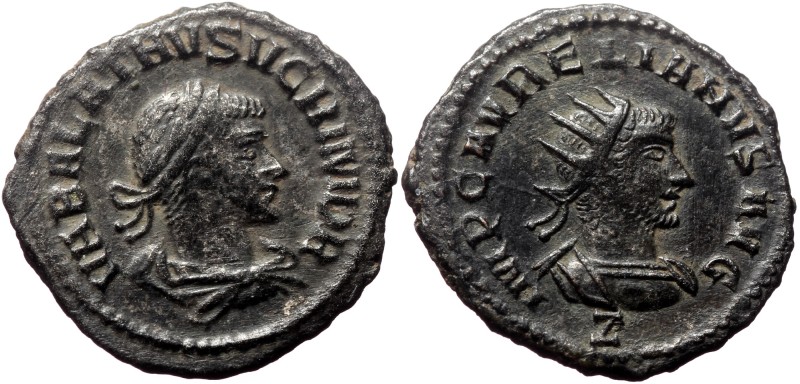 Aurelian with Vabalathus (270-275) AE Antoninianus (Bronze, ) Antioch. Aurelian ...