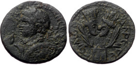 Mesopotamia, Edessa. Elagabalus. AE. (Bronze, 6.45 g. 20 mm.) 218-222 AD.