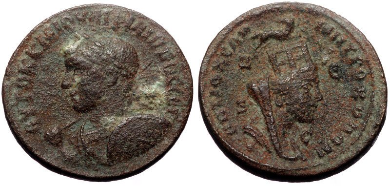 Seleucis and Pieria, Antioch. Philip II. AE, 8 Assaria. (Bronze, 17.56 g. 29 mm....