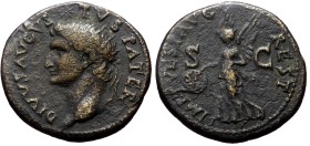 Divus Augustus (Died 14). AE, Dupondius. (Bronze, 12.15 g. 28 mm.) Rome.