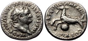 Titus (79-81). AR, Denarius. (Silver, 3.00 g. 16 mm.) Rome.