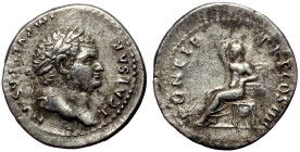 Titus (69-79). AR, Denarius. (Silver, 3.48 g. 20 mm.) Rome.