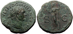 Domitian as Caesar (69-81). AE As, Rome, 80-81. Very rare