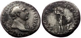 Trajan (98-117) AR Denarius, Rome, 106-7 Rare