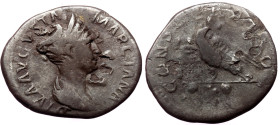 Diva Marciana (died 112/4) AR Denarius (Silver, 2.82g, 18x20mm), Rome. Rare
