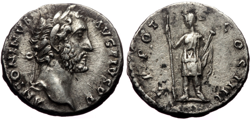 Antoninus Pius (138-161). AR, Denarius. (Silver, 3.54 g. 17 mm.) Rome. Antoninus...