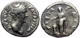 Diva Faustina (Died 140/1). AR, Denarius. (Silver, 2.86 g. 18 mm.) Rome.