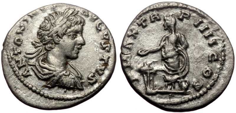 Caracalla (198-217). AR, Denarius. (Silver, 3.33 g. 19 mm.) Laodicea. Caracalla ...