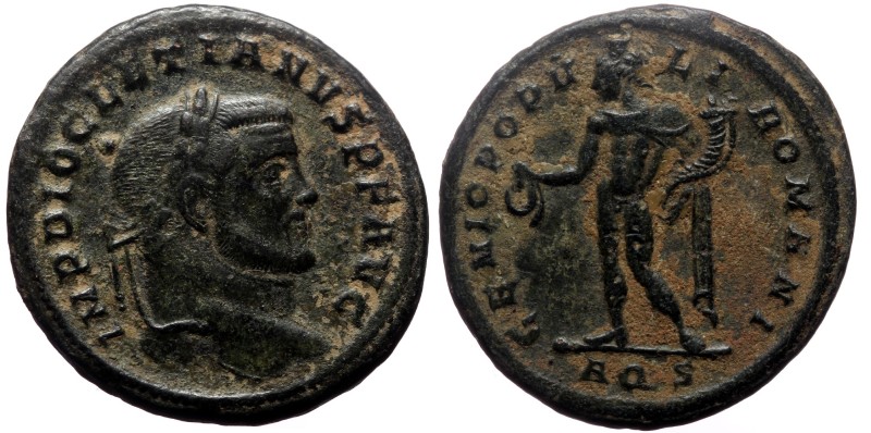 Diocletian (284-305). AE, Follis. (Bronze, 9.67 g. 27 mm.). Aquileia. Diocletian...