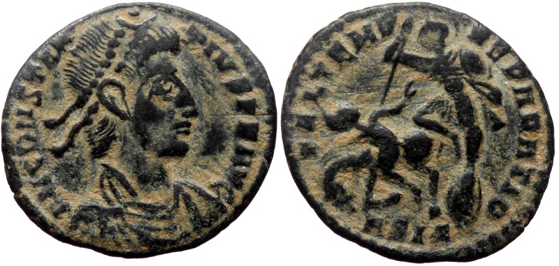 Constantius II (337-361). AE, Follis. (Bronze, 2.05 g. 18 mm.) Siscia. Constanti...