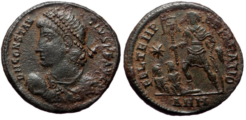 Constantius II (337-361). AE, Follis. (Bronze, 4.89 g. 20 mm.) Antioch. Constant...