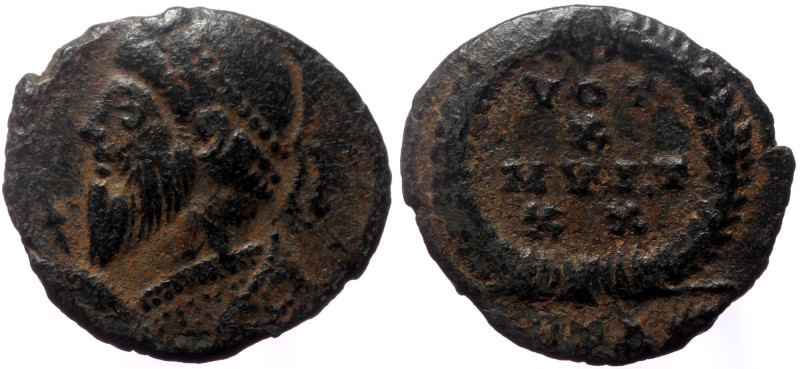 Julian II Apostata (361-363) ? AE, Follis. (Bronze, 1.79 g. 10 mm.) Uncertain mi...