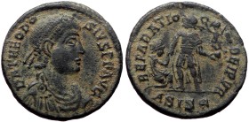 Theodosius I (379-395). AE, Follis. (Bronze, 4.60 g. 20 mm.) Siscia.