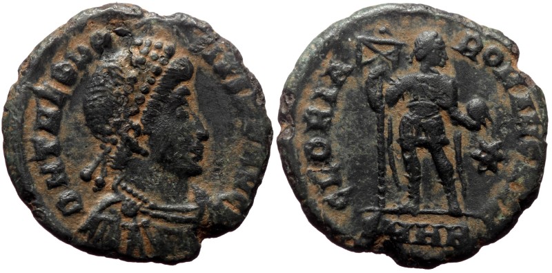 Theodosius I (379-395). AE, Follis. (Bronze, 3.95 g. 21 mm.) Heraclea. Theodosiu...