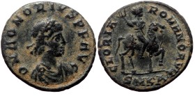 Honorius (393-423). AE, Nummus. (Bronze, 1.75 g. 15 mm.) Cyzicus.