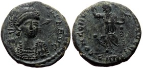 Honorius , AE. (Bronze, 2.66 g. 17 mm.) Uncertain mint. 401-403 AD.