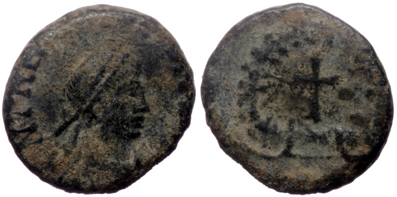 Theodosius II, AE, Nummus. (Bronze, 1.25 g. 10 mm.) Uncertain mint. 402-450 AD. ...