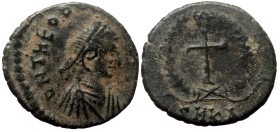 Theodosius II, AE, Nummus. (Bronze, 0.96 g. 13 mm.) Cyzicus. 402-450 AD.