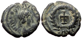 Theodosius II, AE, Nummus. (Bronze, 1.12 g. 13 mm.) Cyzicus 402-450 AD.