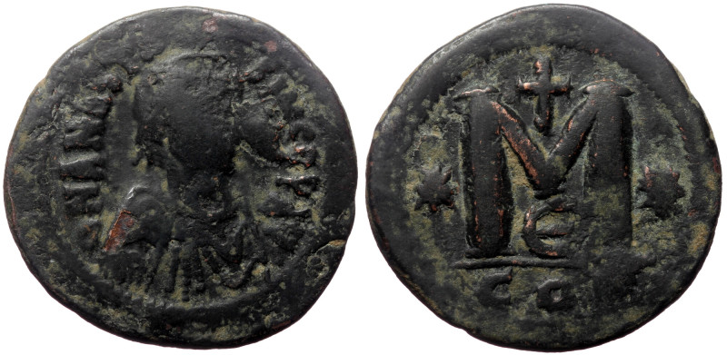 Anastasius I. AE, Follis, (Bronze, 15.93 g, 33 mm) Constantinople. 491-518 AD. A...