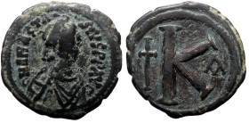 Anastasius I, AE, Half Follis (Bronze, 9.19 g. 27 mm.) Constantinople. 491-518 AD