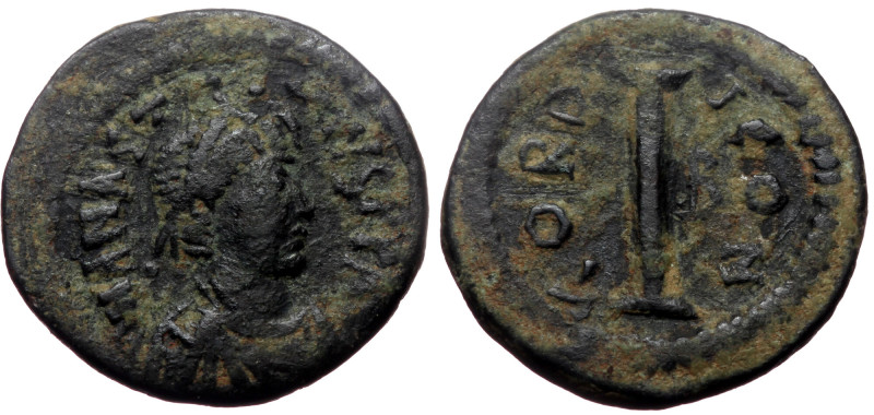 Justin I (518-527) AE Decanummium (Bronze, 16mm, 2.16g) Constantinople Justin I ...