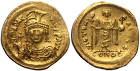 Maurice Tiberius, AV, Solidus (Gold, 4.41 g. 20 mm.) Constantinople. 582-602 AD.