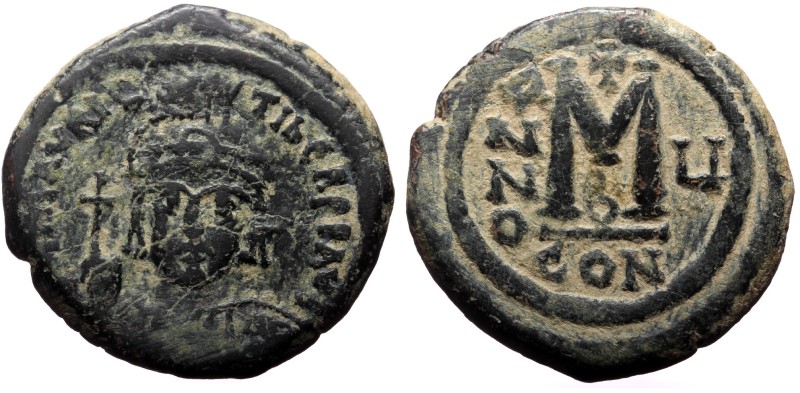 Maurice Tiberius, AE, Follis. (Bronze, 11.65 g. 27 mm.) Constantinople. 582-602 ...