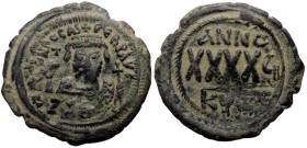 Phocas. AE, follis. (Bronze, 11.47 g. 30 mm.) Cyzicus. 602-610 AD.