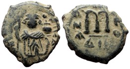 Constans II, AE, Follis. (Bronze, 5.55 g. 24 mm.) Uncertain Mint. 641-668 AD.