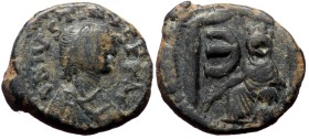Justin I, AE, Pentanummium (Bronze, 1.84 g. 13 mm.) Antioch. 518-527 AD.