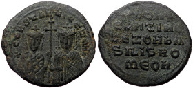 Constantine VII and Zeo, AE, Follis. (Bronze, 8.77 g. 27 mm.) Constantinople, 913-959 AD.