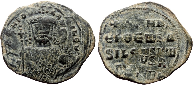 Nicephorus II Phocas, AE, Follis (Bronze, 6.68 g. 29 mm.) Constantinople. 963-96...