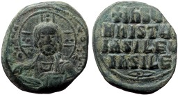 Basil II and Constantine VIII (976-1028) Class A2 anonymous AE follis (Bronze, 8.83g, 27mm) Constantinople